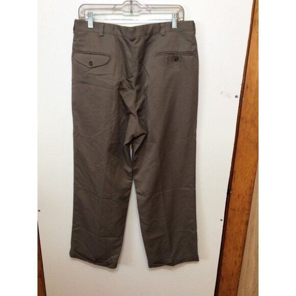 HAGGAR Men Pants 34X29 Brown Polyester - Picture 2 of 3